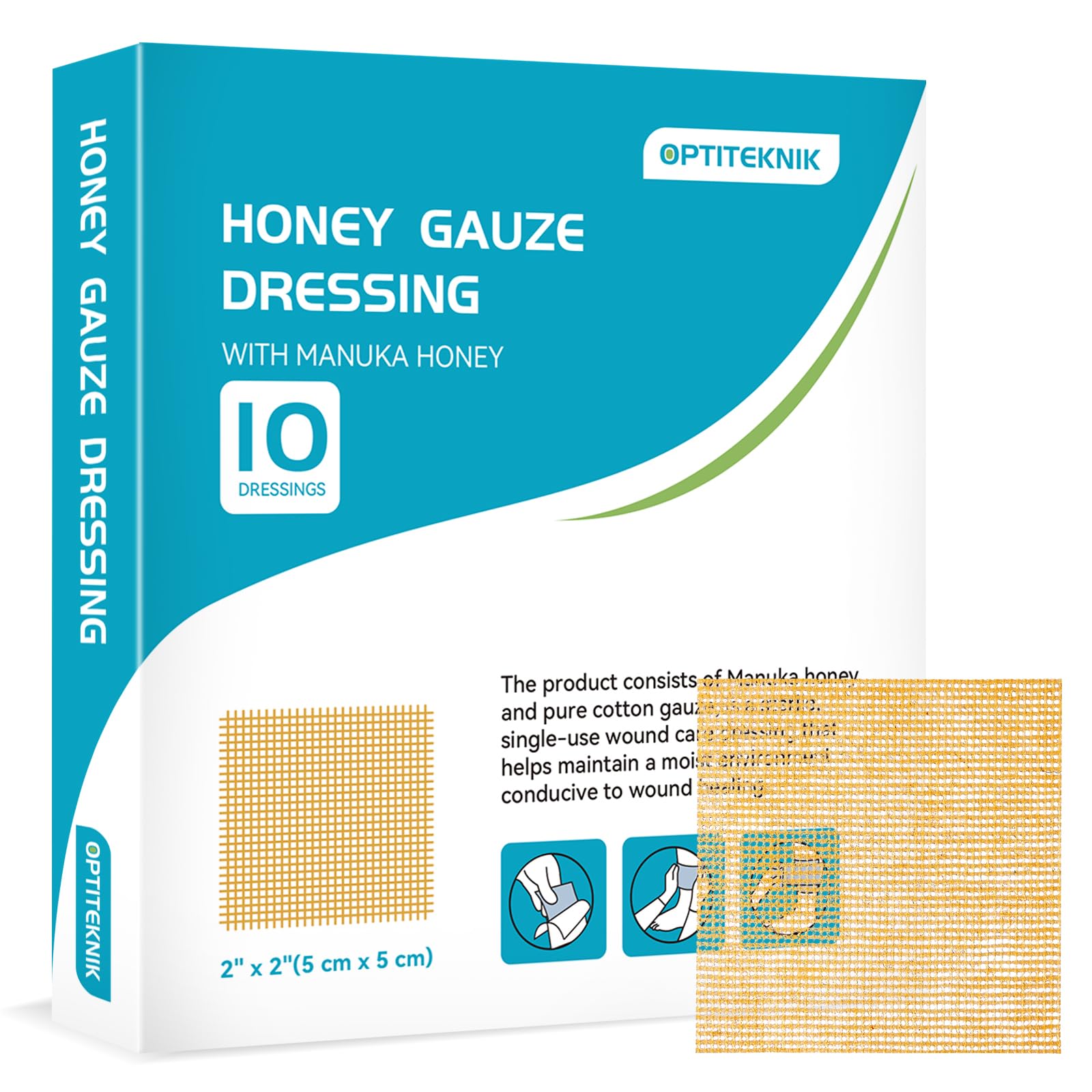 Amazon.com: OPTITEKNIK Manuka Honey Gauze Dressing 2